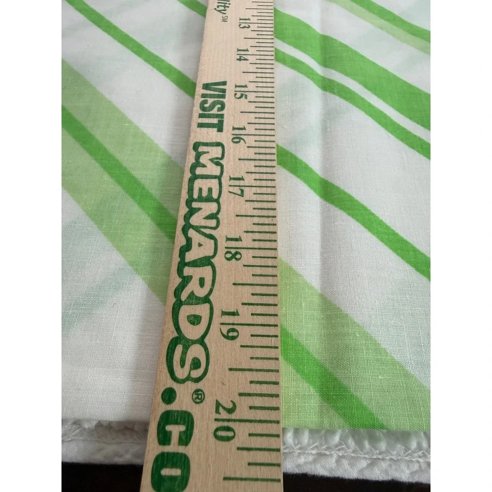 Vintage Cannon Monticello‎ Standard Pillowcase Green White Stripe No Iron Muslin